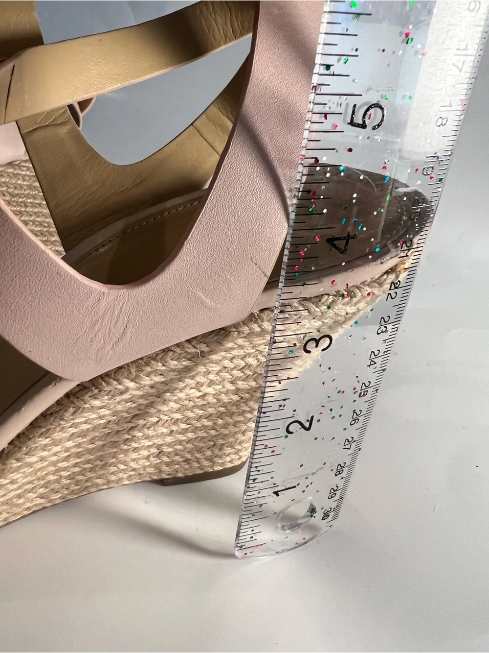 Michael Kors Pale Blush Leather Espadrille Wedges Size 10